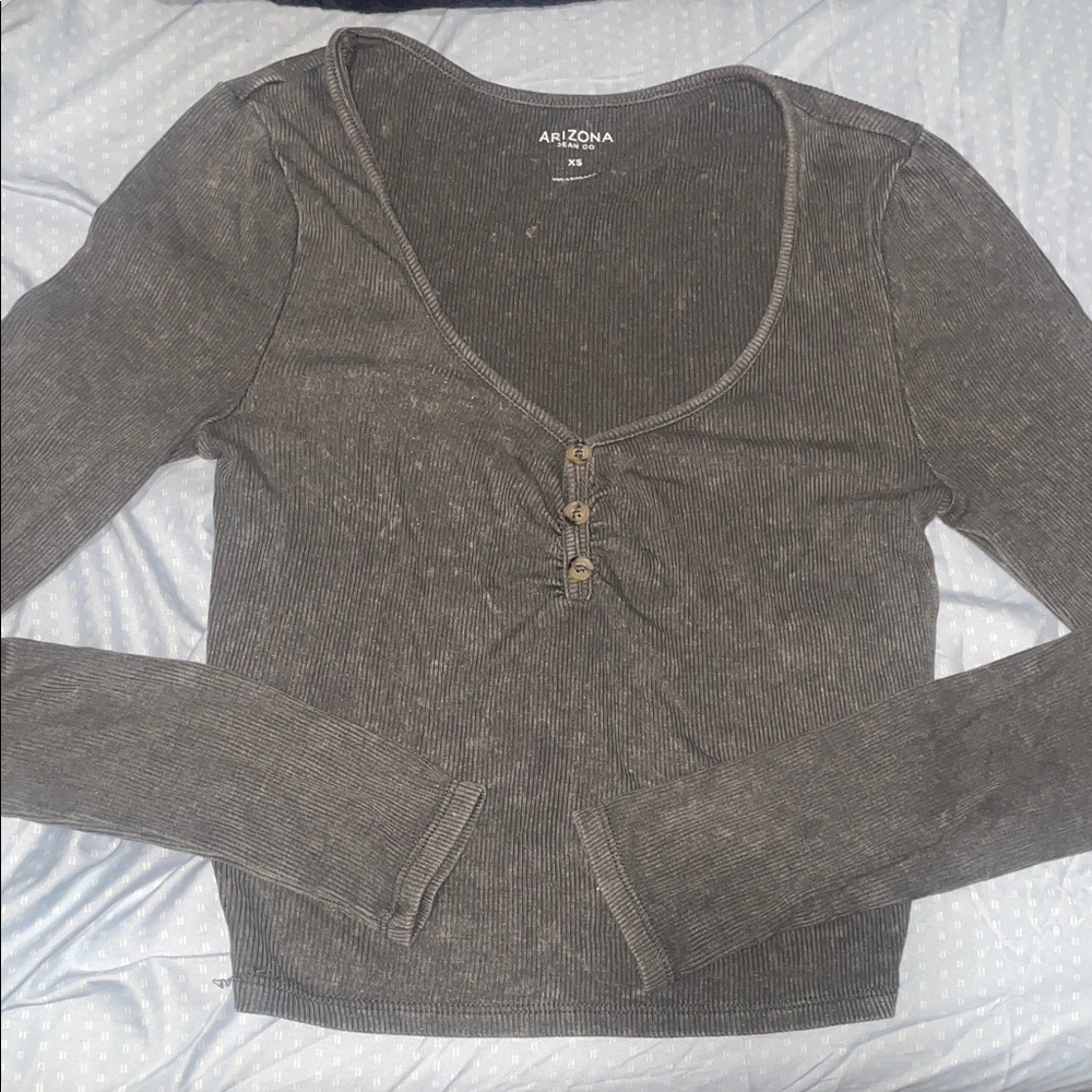 Arizona Jean Company Women's Charcoal Long Sleeve Top